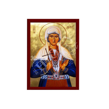 Saint Chryse icon, Handmade Greek Catholic Orthodox icon of St Zlata of Meglen Byzantine art wall hanging wood plaque religious gift - TheHolyArt