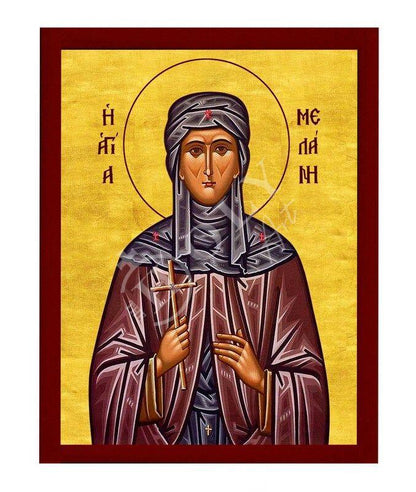Saint Melanie icon, Handmade Greek Orthodox icon of St Melania the Martyr, Byzantine art wall hanging icon wood plaque, religious gift - TheHolyArt