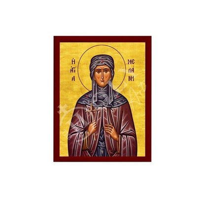 Saint Melanie icon, Handmade Greek Orthodox icon of St Melania the Martyr, Byzantine art wall hanging icon wood plaque, religious gift - TheHolyArt