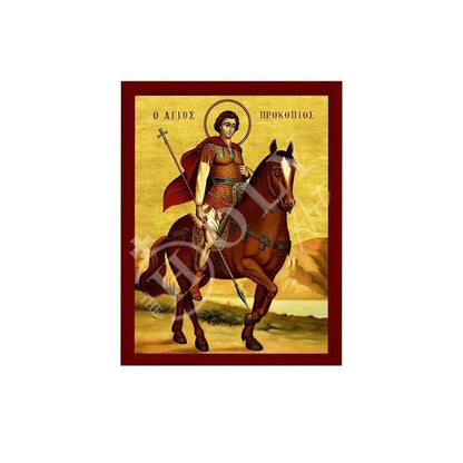 Saint Prokopios icon, Handmade Greek Orthodox icon of Forefather St Prokopios, Byzantine art wall hanging, religious gift, religious decor - TheHolyArt