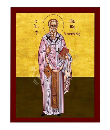 Saint Ignatius icon, Handmade Greek Orthodox icon St Ignatius of Antioch, Byzantine art wall hanging on wood plaque icon, religious gift - TheHolyArt