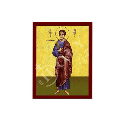 Saint Thomas the Apostle icon, Handmade Greek Orthodox icon of Apostle Evangelist Thomas, Byzantine art wall hanging on wood plaque gift - TheHolyArt