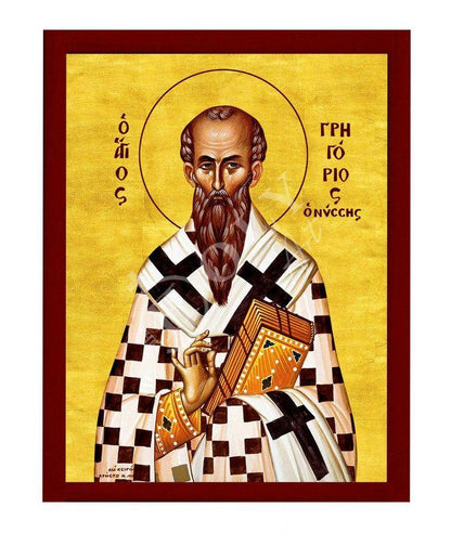 Saint Gregory icon the Theologian, Handmade Greek Orthodox icon of St Gregory, Byzantine art wall hanging, religious gift - TheHolyArt