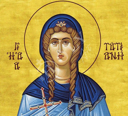 Saint Tatiana icon, Handmade Greek Orthodox icon St Tatiana of Rome, Byzantine art wall hanging on wood plaque icon, religious decor - TheHolyArt