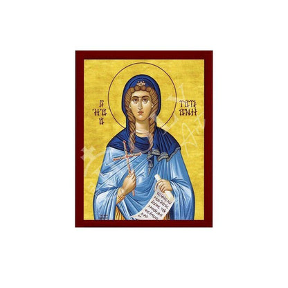 Saint Tatiana icon, Handmade Greek Orthodox icon St Tatiana of Rome, Byzantine art wall hanging on wood plaque icon, religious decor - TheHolyArt