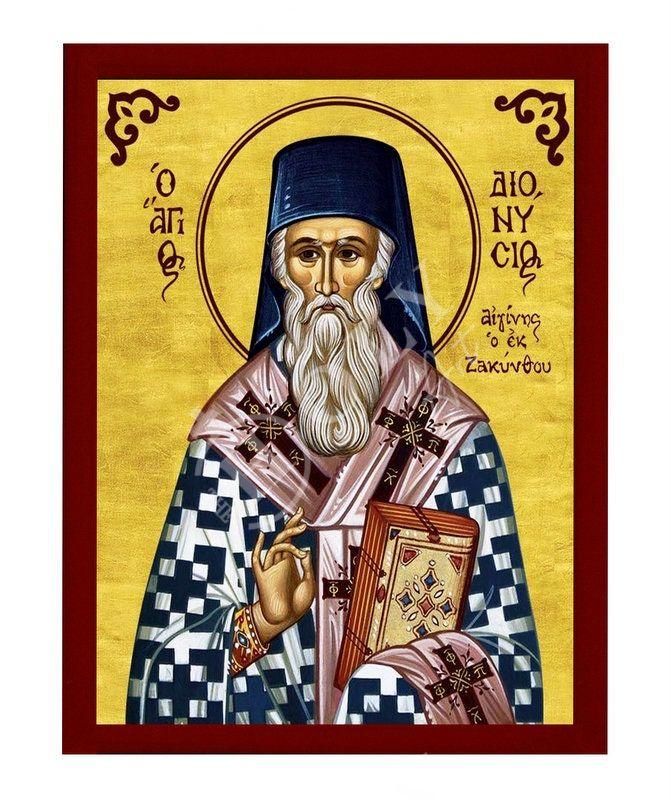 Saint Dionysius icon, Handmade Greek Orthodox icon of St Dionysios of Zakynthos, Byzantine art wall hanging icon plaque, religious gift TheHolyArt