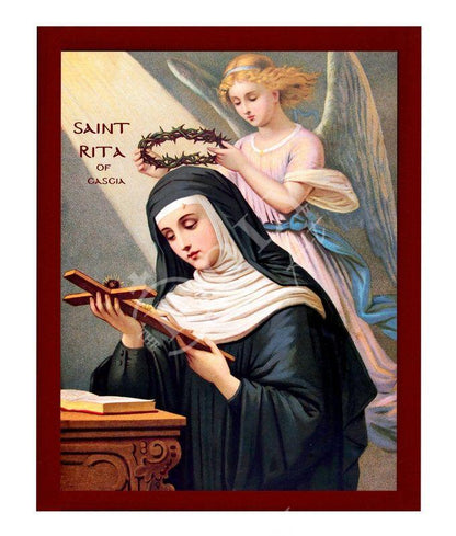 Saint Rita icon, Handmade Greek Catholic icon St Rita of Cascia, Religious art wall hanging on wood plaque icon, religious gift - TheHolyArt