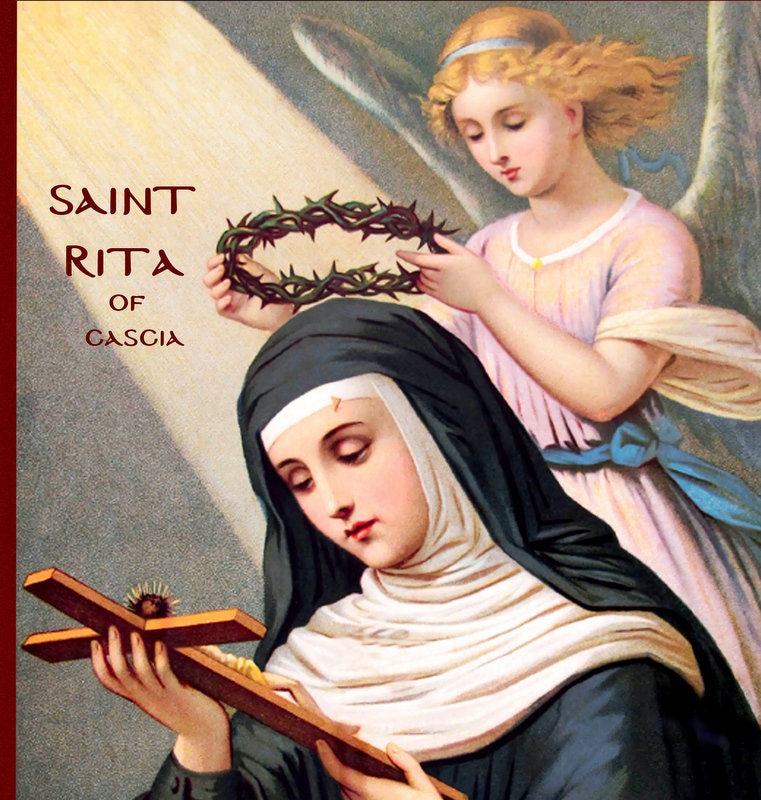 Saint Rita icon, Handmade Greek Catholic icon St Rita of Cascia, Religious art wall hanging on wood plaque icon, religious gift TheHolyArt