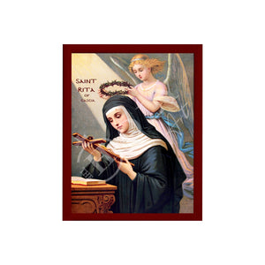 Saint Rita icon, Handmade Greek Catholic icon St Rita of Cascia, Religious art wall hanging on wood plaque icon, religious gift - TheHolyArt