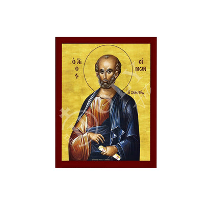 Saint Simon icon the Apostle, Handmade Greek Orthodox icon of St Simon, Byzantine art wall hanging wood plaque, religious gift - TheHolyArt