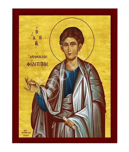 Saint Philip icon The Apostle, Handmade Greek Orthodox icon Apostle Phillip, Byzantine art wall hanging on wood plaque, religious decor - TheHolyArt