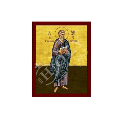 Saint Matthew the Apostle icon, Handmade Greek Orthodox icon of Apostle Evangelist Matthew, Byzantine art wall hanging on wood plaque gift - TheHolyArt