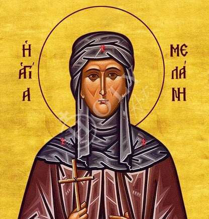 Saint Melanie icon, Handmade Greek Orthodox icon of St Melania the Martyr, Byzantine art wall hanging icon wood plaque, religious gift - TheHolyArt