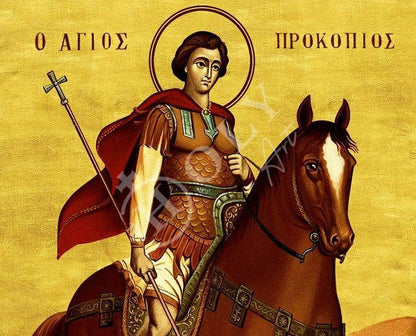 Saint Prokopios icon, Handmade Greek Orthodox icon of Forefather St Prokopios, Byzantine art wall hanging, religious gift, religious decor - TheHolyArt