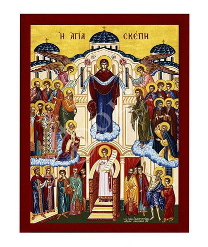 Cincture of the Theotokos icon, Virgin Mary icon Holy Belt, Handmade Greek Orthodox Icon Holy Girdle, Byzantine art wall hanging wood plaque - TheHolyArt