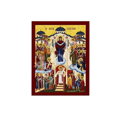 Cincture of the Theotokos icon, Virgin Mary icon Holy Belt, Handmade Greek Orthodox Icon Holy Girdle, Byzantine art wall hanging wood plaque - TheHolyArt