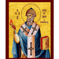 Saint Spyridon icon, Handmade Greek Orthodox icon of St Spyridon Trimythous, Byzantine art wall hanging icon on wood plaque, religious gift TheHolyArt