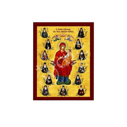 Virgin Mary icon Panagia Ypermachos , Handmade Greek Orthodox Icon, Byzantine art Theotokos wall hanging wood plaque religious gift - TheHolyArt