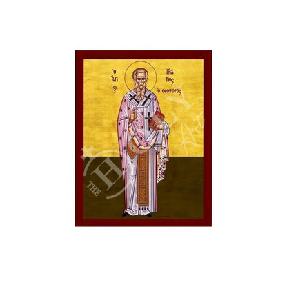 Saint Ignatius icon, Handmade Greek Orthodox icon St Ignatius of Antioch, Byzantine art wall hanging on wood plaque icon, religious gift - TheHolyArt