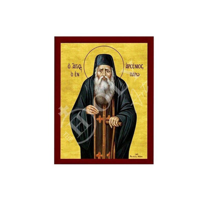 Saint Arsenios icon, Handmade Greek Orthodox icon of St Arsenios the Cappadocian, Byzantine art wall hanging on wood plaque, religious gift - TheHolyArt