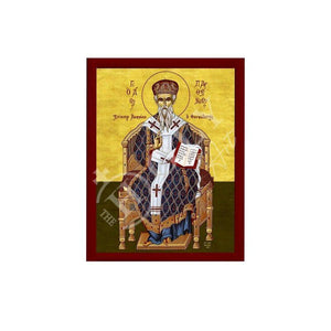 Saint Parthenius icon, Handmade Greek Orthodox icon St Parthenios, Byzantine art wall hanging on wood plaque icon, religious decor - TheHolyArt