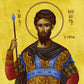 Saint Theodore icon, Handmade Greek Orthodox icon St Theodore The Tyro, Byzantine art wall hanging on wood plaque icon, religious decor TheHolyArt