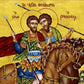 Saint Theodore Tiron & Stratelates icon, Handmade Greek Orthodox icon St Theodore The Tyro, Byzantine art wall hanging on wood plaque icon TheHolyArt