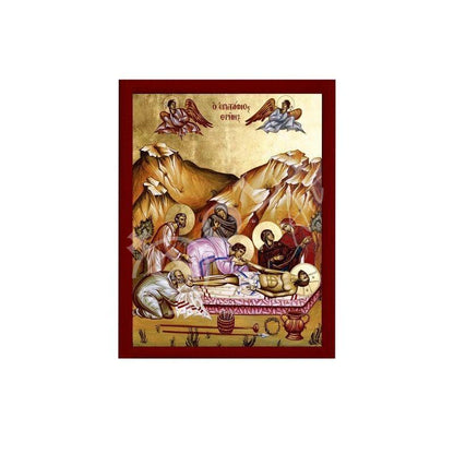 The Epitaph icon, Jesus Christ icon Good Friday Handmade Greek Orthodox icon, Byzantine art wall hanging wood plaque icon, religious gift - TheHolyArt