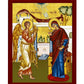 Virgin Mary icon Panagia Annunciation, Handmade Greek Orthodox Icon of Evangelismos of Theotokos Byzantine art wall hanging wood plaque gift TheHolyArt
