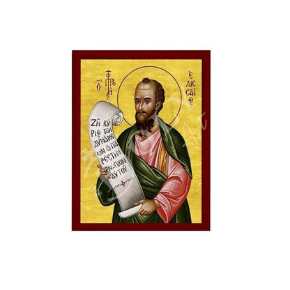 Prophet Elissaios icon, Handmade Greek Orthodox icon of Saint Eliseus, Byzantine art wall hanging on wood plaque icon, religious decor - TheHolyArt