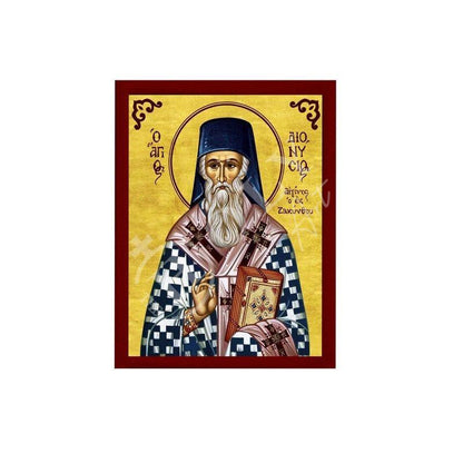 Saint Dionysius icon, Handmade Greek Orthodox icon of St Dionysios of Zakynthos, Byzantine art wall hanging icon plaque, religious gift - TheHolyArt