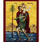 Saint Christopher icon, Handmade Greek Orthodox icon of Martyr Christopher of Lycea, Byzantine art wall hanging on wood plaque TheHolyArt