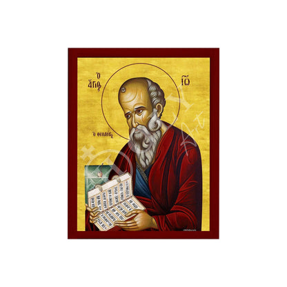 Saint John Evangelist icon, Handmade Greek Orthodox icon St John the Theologian, Apostle John Byzantine art wall hanging wood plaque - TheHolyArt