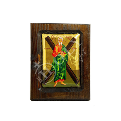 Saint Andrew icon the Apostle, Handmade Greek Orthodox icon of St Andrew, Byzantine art wall hanging wood plaque w/ gold leaf religious gift - TheHolyArt