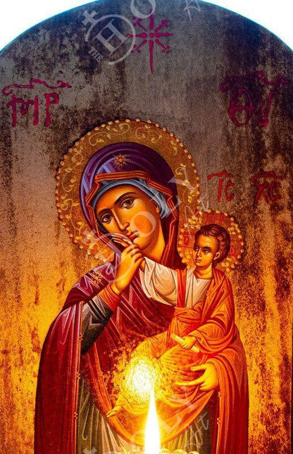 Christian Iconostasis with Virgin Mary Archangel Michael Archangel Gabriel icon, Handmade Mount Athos wooden Altar Orthodox Icon - TheHolyArt