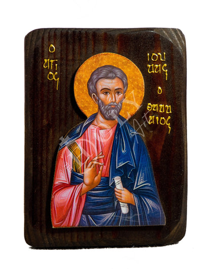 Saint Jude icon the Apostle, Handmade Greek Orthodox icon of St Jude of Thaddeus, Byzantine art wall hanging, religious gift - TheHolyArt