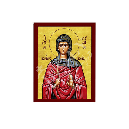 Saint Lydia icon, Handmade Greek Orthodox icon of St Lydia, Byzantine art wall hanging icon wood plaque, religious decor - TheHolyArt