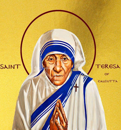 Saint Teresa icon, Handmade Greek Orthodox icon of St Teresa of Calcutta Catholic art, Mother Teresa wall hanging religious gift ideas - TheHolyArt