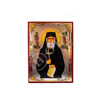 Saint Paisios icon, Handmade Greek Orthodox icon of St Paisios, Byzantine art wall hanging icon wood plaque, religious gift 22x16cm - TheHolyArt