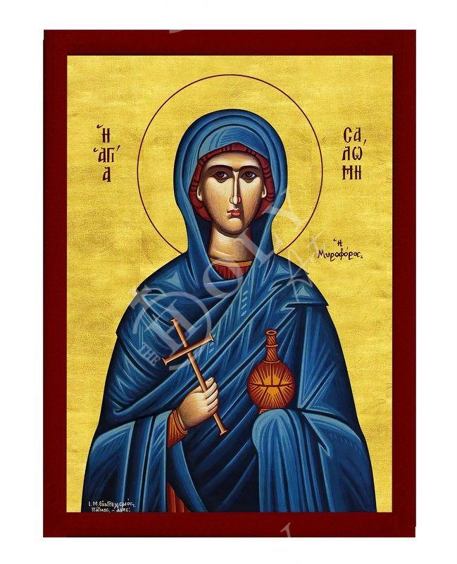 Saint Salome icon, Handmade Greek Orthodox icon of Great Martyr St Salome the Myrrh-bearer, Byzantine art wall hanging, religious gift decor TheHolyArt