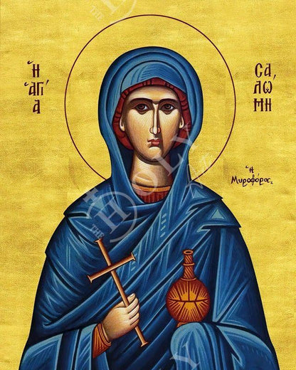 Saint Salome icon, Handmade Greek Orthodox icon of Great Martyr St Salome the Myrrh-bearer, Byzantine art wall hanging, religious gift decor - TheHolyArt