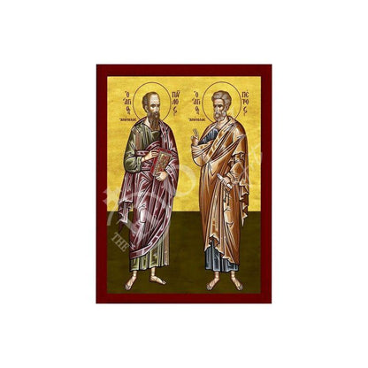 Apostle Peter and Paul icon, Handmade Greek Orthodox icon of St Peter and St Paul the Apostles, Byzantine art wall hanging, religious gift - TheHolyArt