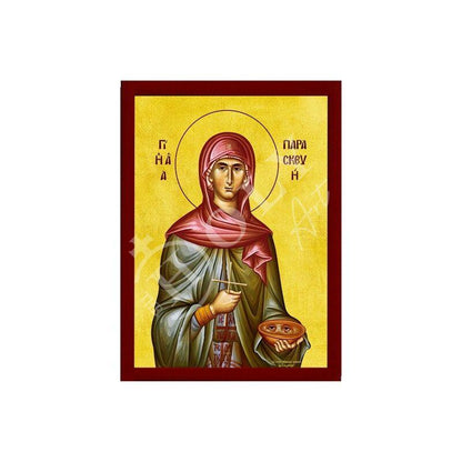 Saint Paraskevi icon, Handmade Greek Orthodox icon of St Paraskevi of Rome, Byzantine art wall hanging icon plaque, religious decor - TheHolyArt