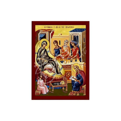 Nativity of Saint John Baptist icon Handmade Greek Orthodox icon Byzantine art wall hanging wood plaque of the Birth St John religious decor - TheHolyArt