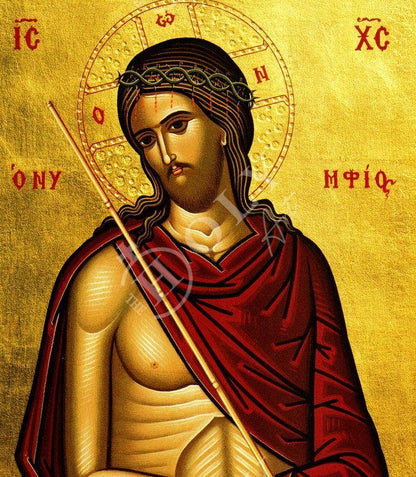 Jesus Christ icon Nymphios, Handmade Greek Orthodox icon of our Lord, Byzantine art wall hanging on wood plaque, religious icon home decor - TheHolyArt
