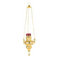 Gold Plated Christian Brass Hanging Oil Vigil Lamp with Cross, Prayer Hanging Oil Lamp, Orthodox Oil Candle with glass cup, religious decor - TheHolyArt