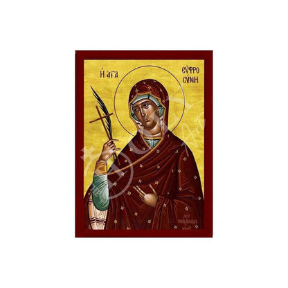 Saint Euphrosyne icon Handmade Greek Orthodox icon St Euphrosyne of Alexandria Byzantine art wall hanging icon wood plaque religious decor - TheHolyArt