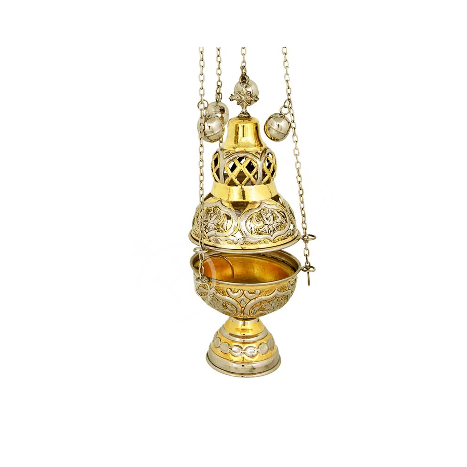 Christian Hanging Brass Resin Incense Burner, Greek Orthodox Thurible Incense holder, Metal Byzantine Censer Perfume burner, religious decor TheHolyArt