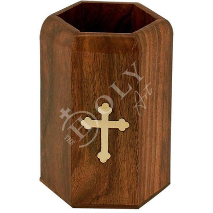 Jesus Christ icon Pencil holder 10x7cm, Handmade Greek Orthodox icon, Byzantine art pencil holder on wood, religious decor - TheHolyArt