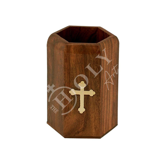Jesus Christ icon Pencil holder 10x7cm, Handmade Greek Orthodox icon, Byzantine art pencil holder on wood, religious decor - TheHolyArt